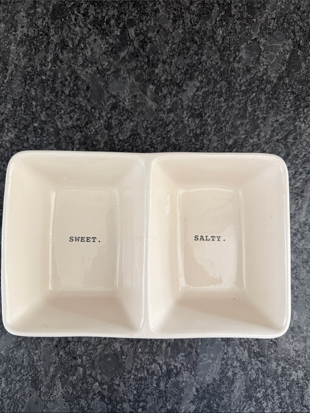 Rae Dunn Divided Sweet Salty Ceramic Dish